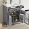 Easexcy 60 x 46 x 84,8 cm, mobile da bagno con lavandino, a doppia porta, pratici cassetti, lavabo in ceramica integrato (grigio, 60 x 46 x 84,8 cm)