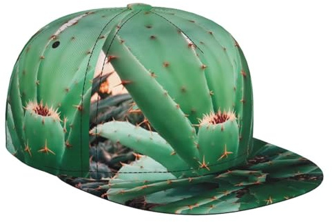 WZYWHJ Fashion Flat Brim Baseball Cap Agave Cactus Pattern Adjustable, Breathable & Lightweight for Men & Women Black