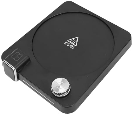 Asixxsix Tasse Chauffante, 9 Tempérament Réglable 40W Chauffage Rapide Tasse de café Chaud avec 2 à 12 Heures de Minuterie S'arrêter, Assiette de (Plug UE 220V)