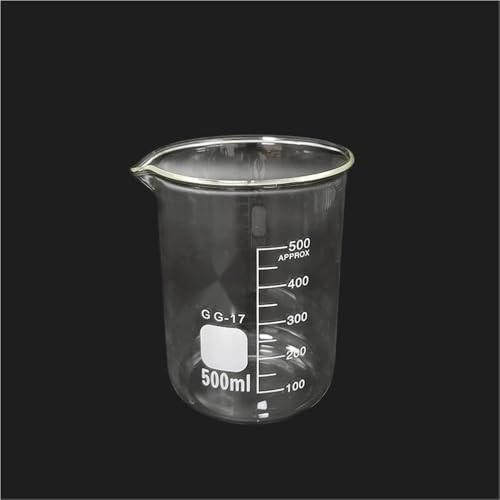Lab Measuring Borosilicate Glass Beakers, 500ml Scaled Measuring Cup Glass Beaker, Beaker Cups for Science Experiment 1pc