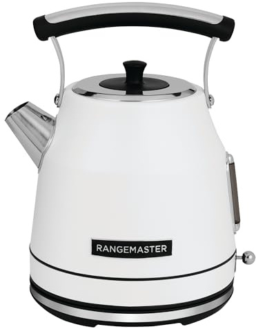 Rangemaster Classic Kettle with Quiet Boil Technology, 1.7L Capacity and 3kW of Power in Matt White, RMCLDK301WH