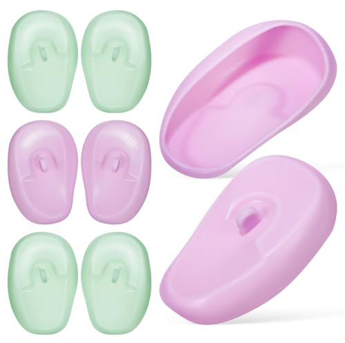 Zerodeko 4 Pairs Silicone Hairdressing Ear Protectors Soft Non-slip Ear Covers for Hair Dyeing and Heat Protection Comfortable Earmuffs for Shower and Hair Dryer Use