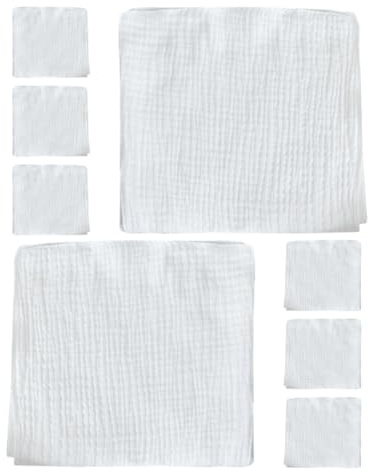 CLISPEED Pañales de Tela para Recién Nacido 8 Piezas Muselina 100% Algodón Doble Capa 43X45 CM Lavables y Reutilizables Toallitas para Eructar Ñiño Uso Diario y Cuidado