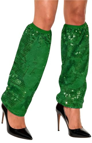 Generisch 1 Paar Glitzer Beinstulpen für Frauen Karneval Disco Accessoires Damen 70s Abba Kostüm Disco Outfit Damen Pailletten Stulpen Glitzer Beinwärmer für Halloween Mottoparty Karneval Outfit