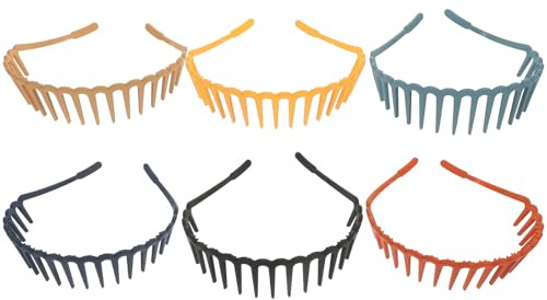 GAROZATION 6 Diademas de Plástico Diseño de Peine para Niñas, Fijación de Cabello Suelto y Decoración, Uso Diario y Fiestas, Color Variado y Forma Dentada
