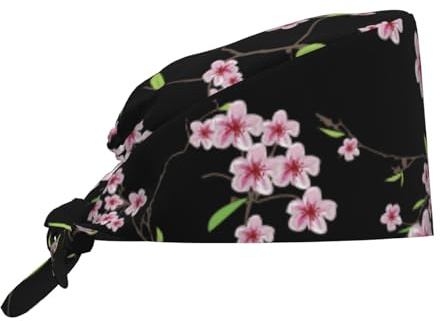 Cappello da Cuoco Cherry Cappellino da Chef Traspirante Bandana Elastico Cappello da Chef per Cucina Catering Uomo/Donna