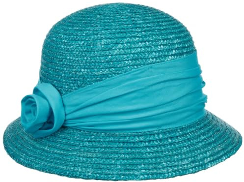 Kassida Stroh Sommerhut Seeberger Blütendekoration Damenhut (One Size - türkis)