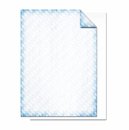 Logbuch-Verlag 50 Blatt Briefpapier blau weiß kariert Rautenmuster bayerisch einseitig bedruckt - A4 Motivpapier Oktoberfest Deko Einladung Bastelpapier