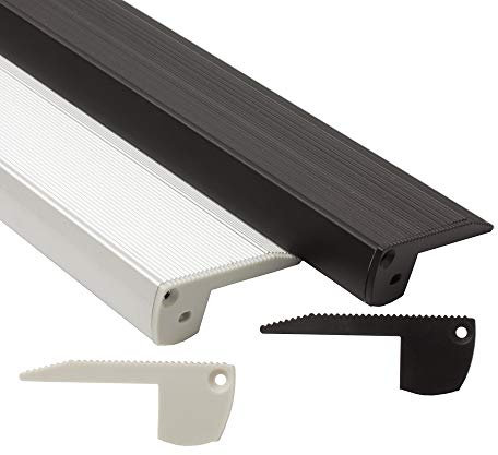 LED Aluprofil S01 Treppenprofil + Abdeckung Alu Schiene für LED-Streifen 2m silber opal