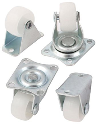 Quantità 4. Ruote da 32 mm in nylon e rotelle fisse, per mobili, elettrodomestici e attrezzature, piccole ruote della Bulldog Castors, massimo 65 kg per set