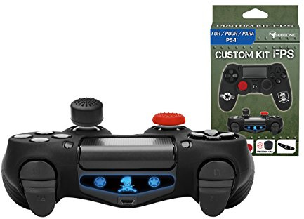Subsonic sa5447 Silikon Cover Skin Anti-Rutsch für Playstation 4 Controller – Flexible Schutzhülle mit 2 Joystick Daumen Stick Kappen und 1 Precision Gap für PS4/PS4 Slim/PS4 Pro, Camo, FPS