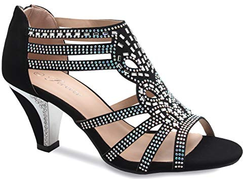 Olivia K Women's Open Toe Strappy Rhinestone Dress Sandal Low Heel Wedding Shoes White Glitter - adorable, comfortable