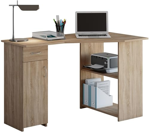 VCM Computertisch | Eckschreibtisch mit Schublade | Maße ca. H. 76 x B. 118 x T. 77 cm | Schreibtisch - Linzia
