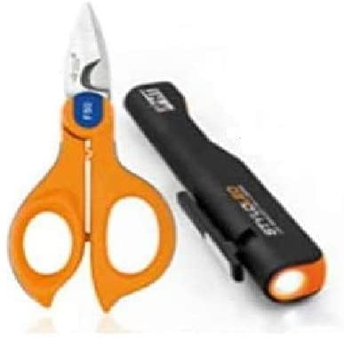 HT F50LED Kit de tijeras profesionales crimpadora F50 + linterna Styloled eléctrica 150 lúmenes HU000746