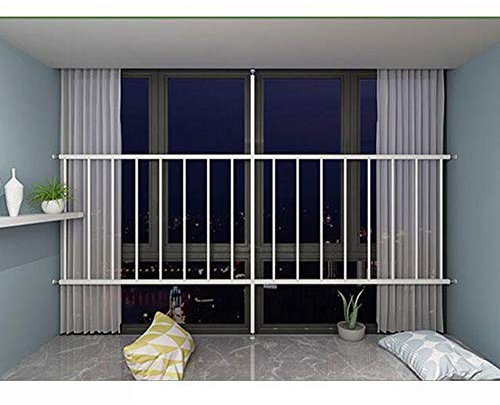XJJUN Erkerfensterzaun Tür- Und Fensterzaun Balkon Geländer Kinderzaun Fenster Hochhaus Schutznetz Schlag Frei, Größe Kann Besonders Angefertigt Werden (Color : White, Size : Long 161-190cm)