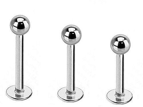 Marc's Titan Labret Piercing 3er SET für neugestochene oder entzündete Piercings Damen Herren Titan Schmuck