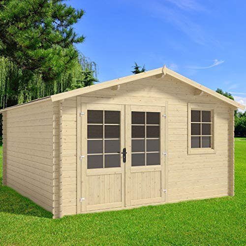 Salone Negozio Online Casetta Lisa in Legno Nordico 400x400x250H Senza Pavimento