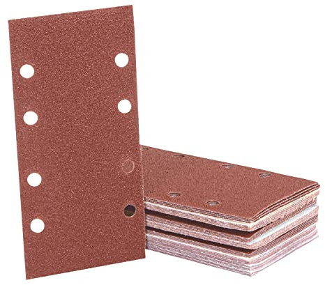Schleifbogen Set / 93 x 190 mm / 40 Stück/je 10 x Korn 60/80/120/240 / selbsthaftend/für Schwingschleifer/Schleifpapier