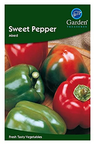 Garden Treasures Fresh Herbs Vegetable Fruit Seeds Salad Grow Your Own Indoor Outdoor (Sweet Pepper Mixed)