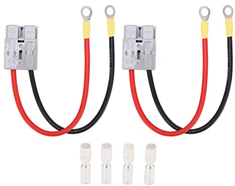Aramox Akku-Schnellverbindungsstecker, DC600V 50A Überbrückungsbatteriekabel Schnellverbindungsstecker 10Awg für PKW-Van-Motorrad-RV-Anhänger