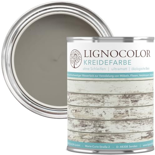 Lignocolor Kreidefarbe Shabby Chic Lack Landhaus Stil Vintage Look Chalky 1kg (Spanisch Grau)