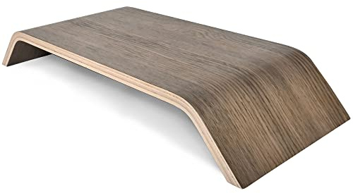 Valiai Support TV en Bois Robuste - Portable - Support pour Ordinateur Portable - Support pour Tablette - Support d'ordinateur surélevé Style scandinave Minimaliste - Couleur chêne Clair (Bois foncé)