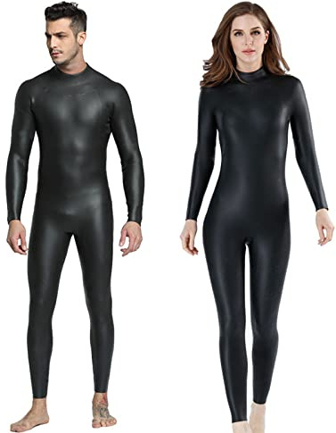 TOYOMO Wetsuit for Men Women Waterproof Light Leather Wetsuit Stretch One Piece Swimsuit for Triathlon, Surfing, Diving,L,Men