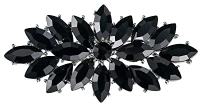 EVER FAITH Brosche Hochzeit Korsage Marquise Österreichisch Kristall Blumen Pin für Kleidung Damen Klar Silber-Ton