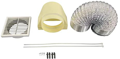 Cookology Ducting Kit for Kitchen Extractor Fans | 150mm 2m Flexible Foil Hose - Air Vent & Cable Ties - Fits CIHDD800 & CIHDDBR800