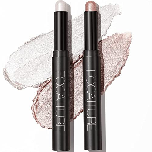 2-Pack Ombretto Occhi Stick Matte,Ombret Ti In Crema Stick Lunga Durata, Lmpermeabile， Liscio,Senza Pieghe, Creare Glitter Trucco Occhi (01 02)