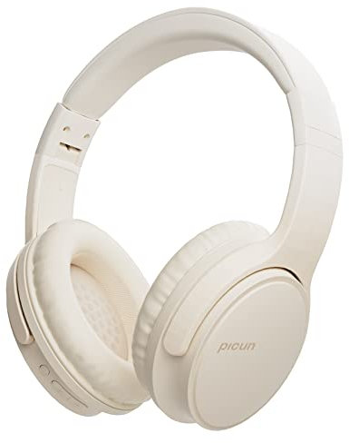 Sungive Cuffie On-Ear Bluetooth 5.3 wireless e cablate｜30h autonomia & ricarica rapida｜Chiamate HD, riduzione rumore｜158g pieghevoli｜Per gaming/ufficio/studio｜Compatibili con iOS/Android/PC, Beige