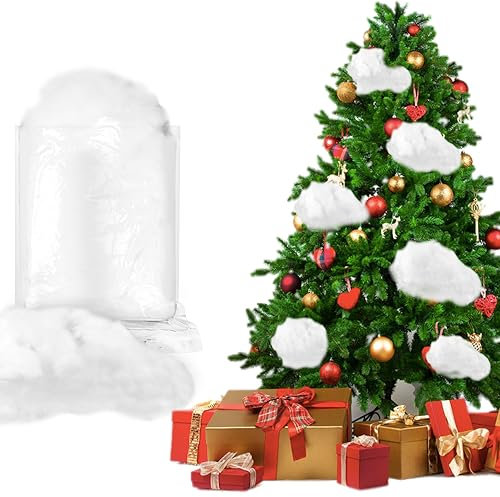 LANSKYLAN Kunstschnee Dekoschnee Weihnachten 7,05 Unzen/200 g künstliche schneedecke Flauschig Schnee Faser Füllwatte Schnee bastel schneewatte Gefälscht Indoor Schnee für Weihnachtsbaum Füllmaterial
