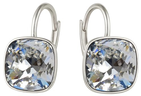 Damen Hängen Ohrringe Silber 925 mit Marken Kristalle Zirkonia - Schmuck Echt Silberne Hängende Ohrhanger für Frauen und Mädchen - Hängeohrringe Ideal Geschenk (Kristall)