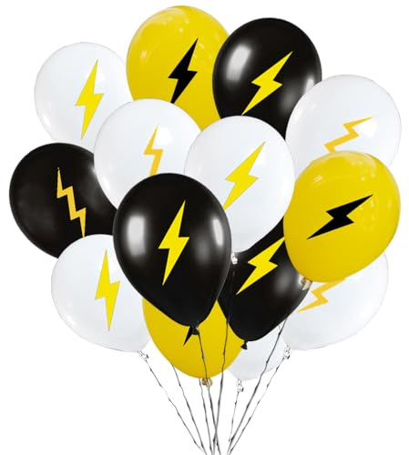 PIBIPAID 50 Pieces Lightning bolt Balloons - for Flash Weather Birthday Gender reveal Baby shower Party Favors Supplies Decorations Balloon