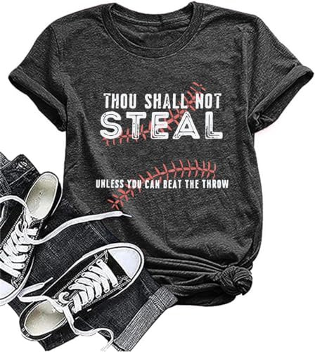 Baseball Shirts Women Softball Game Day T-Shirt Baseball Graphic Tee Tops Casual Short Sleeve T-Shirt