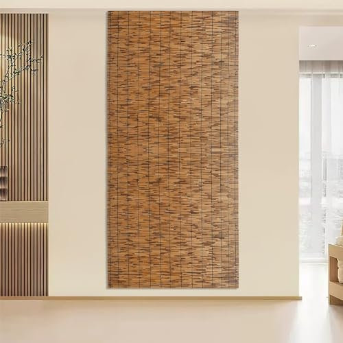 MMleYN Schilfmatten Sichtschutz 3m 4m 5m 6m 7m 8m 10m Lang Sichtschutz Aus Dichtem Schilf Natürlicher Balkon Sichtschutz Bambus Für Den Zaunteiler Im Hinterhof (Color : Carbonized Color, Size : 100c