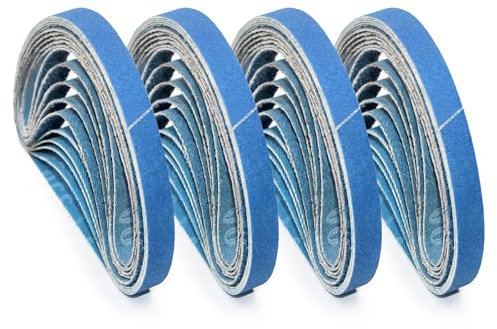 FEIHU Nastri abrasivi 10mmx330mm. 30 pezzi Nastri abrasivi di corindone zirconio kit grana 60 Nastri abrasivi a grana spessa/fine. per levigatrici a nastro pneumatiche, levigatrici a pettine