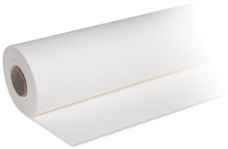 DeinPack 1 x Airlaid Tischdeckenrolle Weiß 25m x 1,2m - Hochwertige HORECA Tischdecke, Einfarbige Papiertischdecken Rolle - Ideal für Party, Hochzeit, Geburtstag, Deko & Events