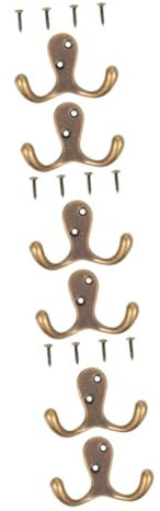 PRETYZOOM 3 Stk Manteldoppelhaken Aus Reinem Kupfer Handtuchhaken Doppelter Kleiderhaken Haken Für Türhänger Haken Für Schlüssel Doppelter Kleiderbügel Doppelständer Kleiderständer Messing