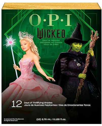 OPI x Wicked Nail Lacquer Adventskalender – Set mit 12x Nagellack – Schnelltrocknend – Hält bis zu 7 Tage – 12 x 3,75 ml