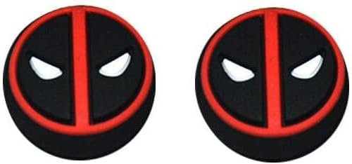 2Pcs Pack of Deadpool Thumb Grips for PS5 PS4 XBOX One X S Joystick Controller Skin Caps - CRAZYDIY