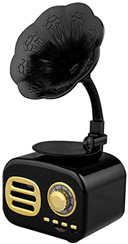 MRKU Music Box Retro Bluetooth Speaker,Vintage Turntable Gramophone Shaped Speakers with Aux-in,USB Port for Flash Drive,Phonograph Style for Home Decoration