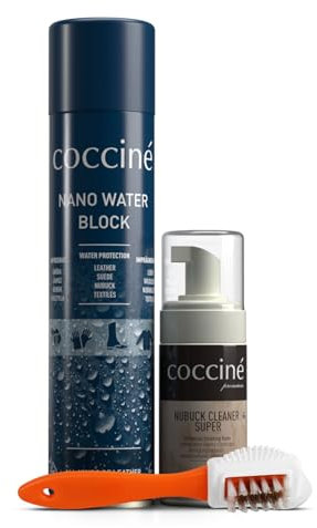 Coccine - Schuhpflege 3in1 Set, Imprägnierspray Schuhe + Pflege für Wildleder und Nubuk, Impregnierungsspray Suede und Shoe Cleaner, Veloursleder Pflege, Wildleder Pflege, Wildlederschuhe, Nubukschuhe