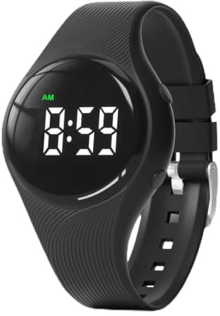 e-vibra Potty Training Watch - Water Resistant Silent Vibrating Alarm Wristband - Rechargeable Medical Reminder Watch - with Alarm and Lock Screen (Black)