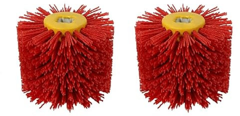 Spazzola Abrasiva in Nylon, 2 spazzole rosse Uso apto para tamburo in filo metallico abrasivo, mola Uso apto para sbavatura e lucidatura
