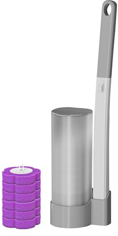 Celuicion Juego de Limpieza de higiénica, limpiadora para Inodoro,Juego de cepillos de fregado de Inodoro Recargable - de Limpieza del baño, Cabezal de reemplazo de Cambio rápido para