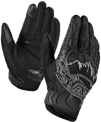 BORLENI Gants de Moto pour Les Gants d'écran Tactile Dur pour Les Femmes des Hommes, Respirant, pour Les Courses Hors Route, Les Gants de Moto, Les protège-Doigts, Les Gants de Conduite
