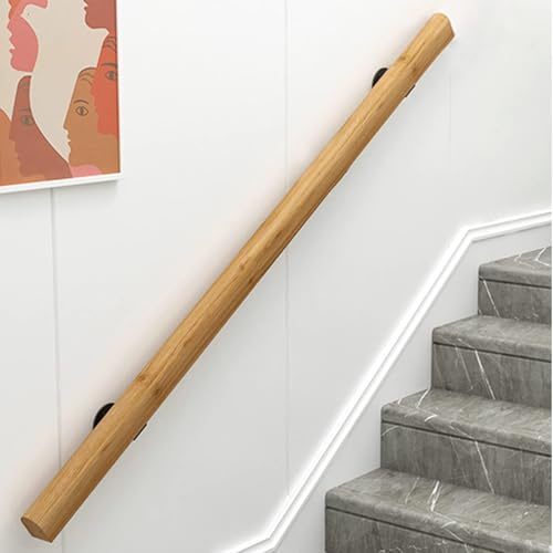 Corrimano Legno for Scale Interne, Ringhiera A Muro for Anziani, Passamano Moderno Capacità di Carico 180KG, Maniglie Antiscivolo Supporto di Sicurezza for Casa, Corridoio, Soppalchi, Terrazze(120cm/4