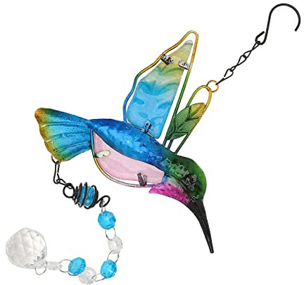 HEMOTON Pendentif Réfléchissant Décoratif pour Jardin en Verre et Fer Dissuade Les Oiseaux, pour Balcon et Toit