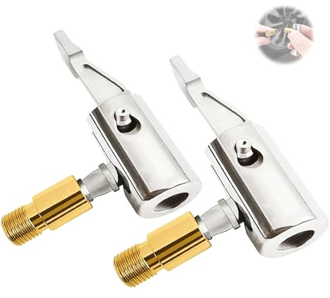 AzureRay ​2X Adattatore Valvola Presta per Gonfiaggio Bici - Kit Universale per Pompe Aria e Compressori - Compatibile con Auto, Moto e Biciclette​